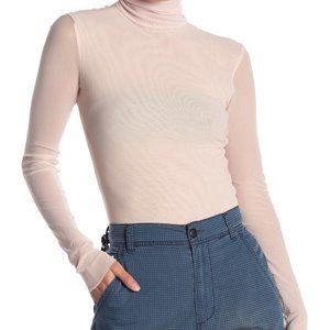 Free People Double Layer Mesh Turtleneck size M